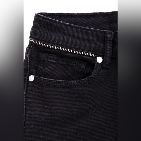 Zadig & Voltaire Paris Eva Zip Jeans Raw Released Hem Slim Skinny Black 27 - Picture 5 of 16